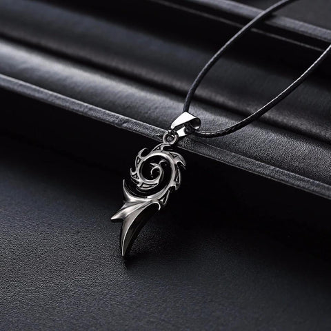 Stainless Steel Leather Chain Pendant Necklace Charm Necklace Jewelry -JW00258-Veeddydropshipping