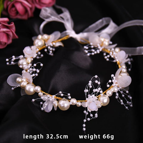 Pearl Flower Headband Bridal headdress Wedding  -JW00488-Veeddydropshipping
