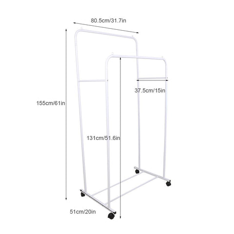 Heavy Duty Clothes Rack Garment Rail Rolling-HA01556-Veeddydropshipping