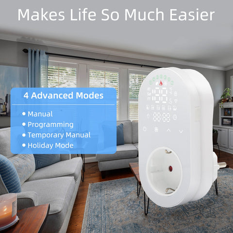 16A WiFi Digital Thermostat Outlet Plug Smartlife App Control Socket Temperature-TI01054-Veeddydropshipping