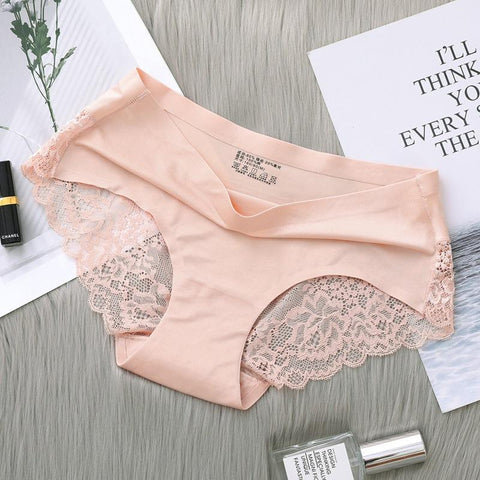 Sexy Women Underwear Lace Ice Silk Panties-WF00850-Veeddydropshipping