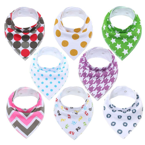 Baby Bibs,8 Packs Baby Bandana Drool Bibs, Unisex Stylish Design-TB00449-Veeddydropshipping