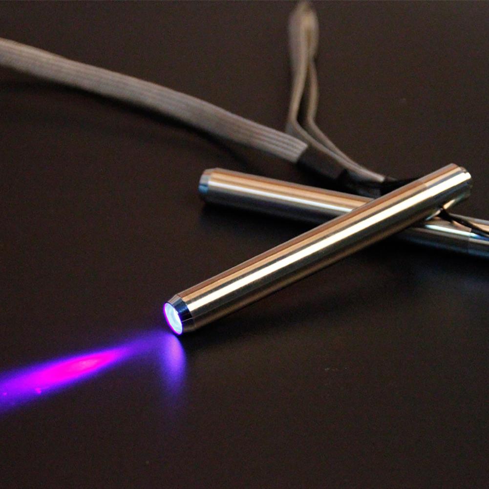 Mini LED Stainless Steel Mini Lamp 395/365 UV Flashlight Torch Ultra Violet Light-TI00788-Veeddydropshipping