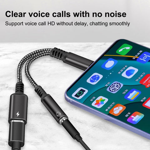 2 In 1 USB C To 3.5mm Headphone Jack Type C Charge Adapter-Veeddydropshipping