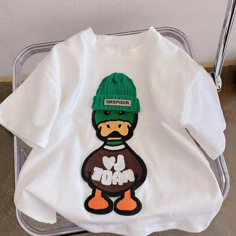 New Arrival Popular Embroidered Duck Casual Short Sleeve Boy T-shirt-TB00935-Veeddydropshipping