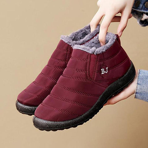 Shoes Platform Slip On Fur Boots Ladies Waterproof Ankle-BS00921-Veeddydropshipping