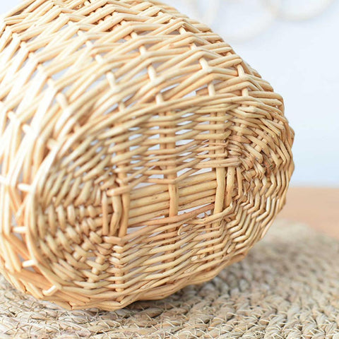 Small Handmade Rattan Flower Basket With Handle-HA00945-Veeddydropshipping
