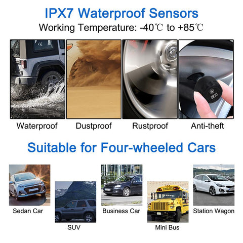 Tire Pressure Monitoring System Air Leak Alarm With 4 External Sensors-AM00590-Veeddydropshipping