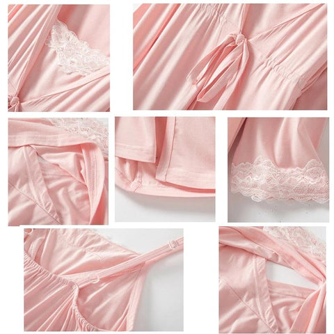 2pcs/Set Pregnant Woman Sleepwear Nursing Pregnancy Pajamas Sling-TB00593-Veeddydropshipping