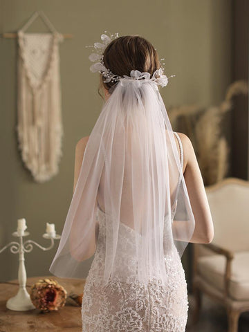 Bride Veils Hairband Wedding Soft Tulle-WF01457-Veeddydropshipping