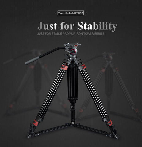 MTT609A Professional Heavy Duty Hydraulic Head Ball Camera Tripod -CE00281-Veeddydropshipping