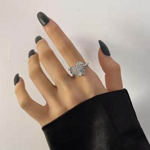 Fashion Silver Color Minimalist Twined Finger Rings Creative -JW01386-Veeddydropshipping