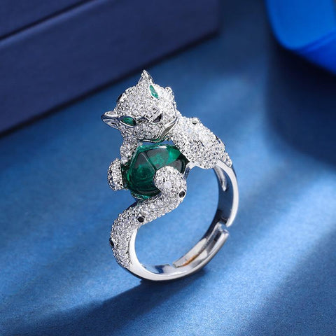 Charms Trend Personality Animal Leopard Ring  -JW00423-Veeddydropshipping