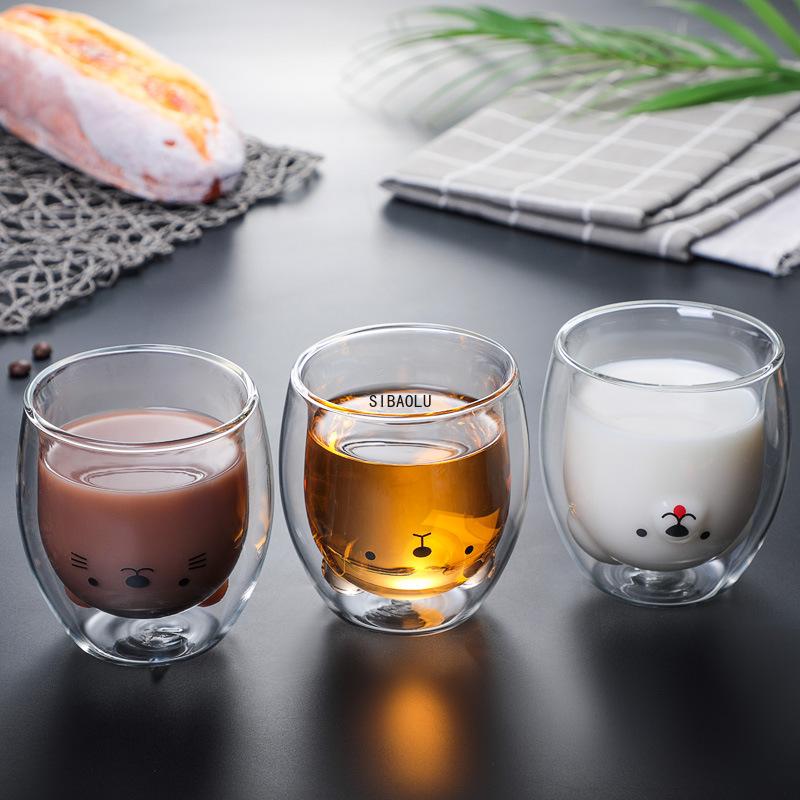 Double Wall Glass Mug Coffee Cup-HA01285-Veeddydropshipping