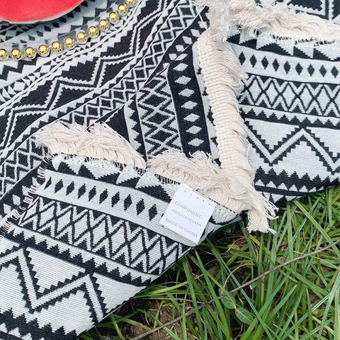Camping Picnic Tapestry with Tassels-HA00573-Veeddydropshipping