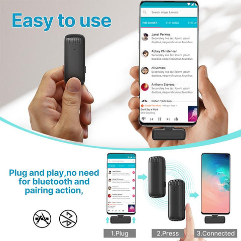 Wireless Lavalier Microphone System Audio Video Voice Recording Mic-CE01045-Veeddydropshipping