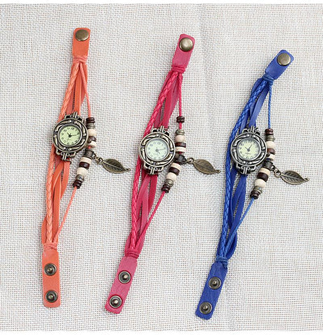 Leather Vintage Quartz Dress Watch Bracelet Wristwatches watch -JW00898-Veeddydropshipping