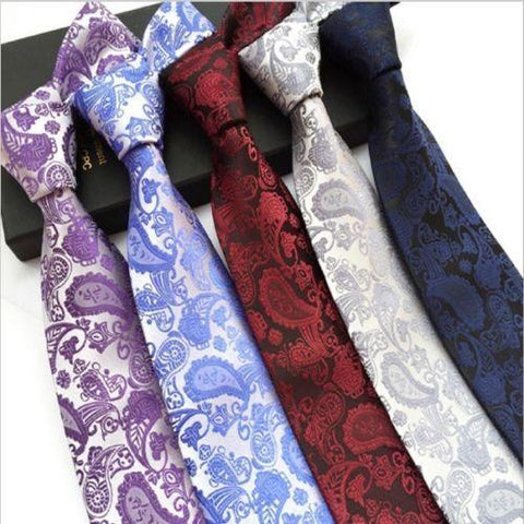 Necktie Wedding Floral Paisley JACQUARD-MF00820-Veeddydropshipping