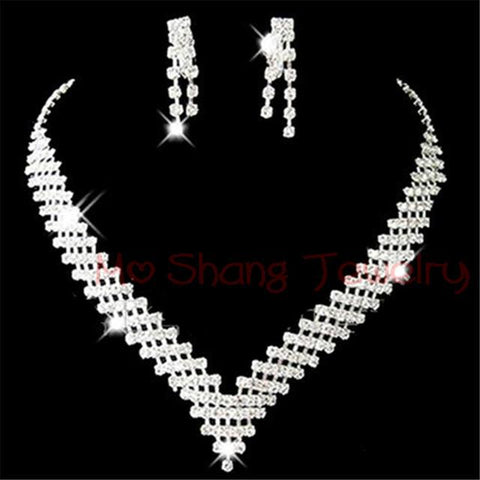 Luxury Crystal Bridal Wedding Jewelry Sets African Beads  -JW00335-Veeddydropshipping