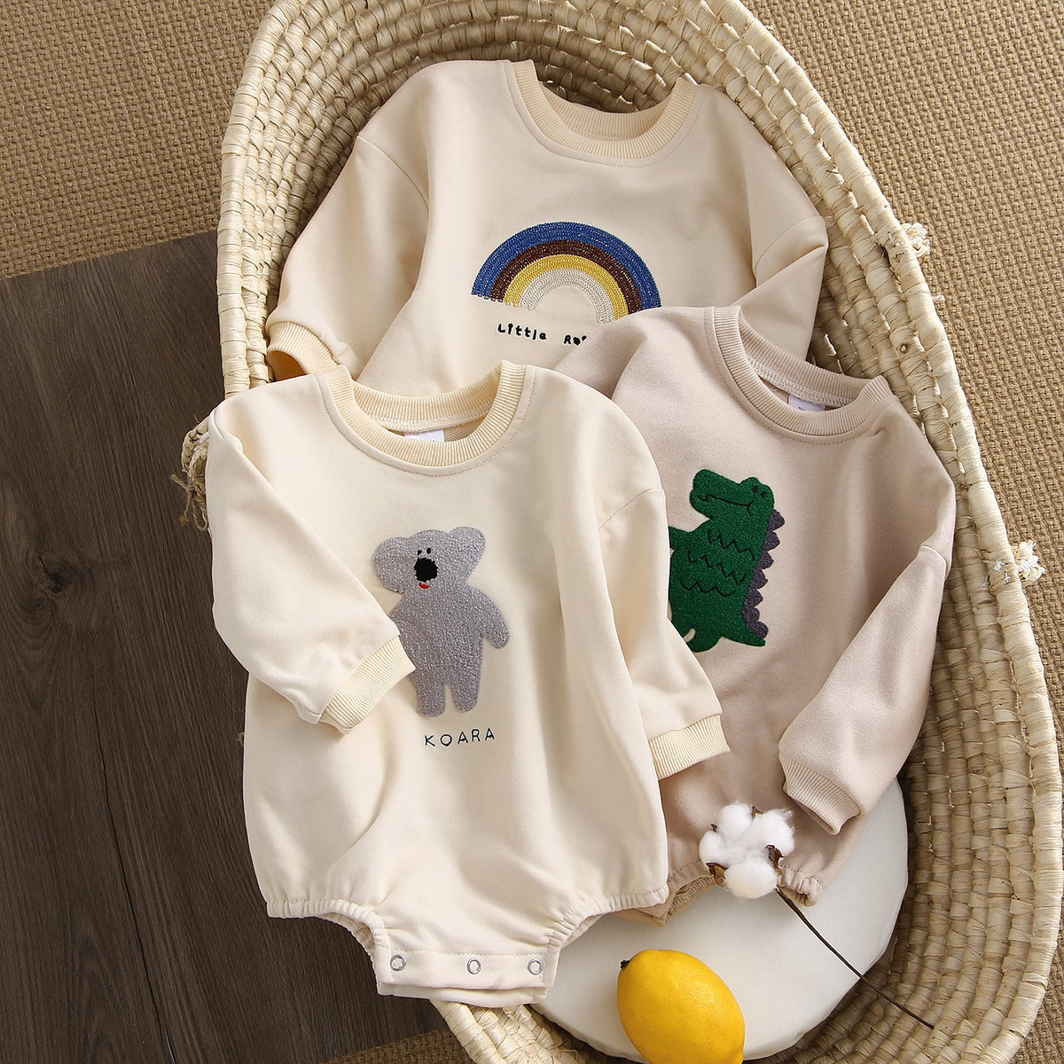 Baby Boys Girls Clothes Spring Print Baby Footed Romper Fashion-TB00314-Veeddydropshipping