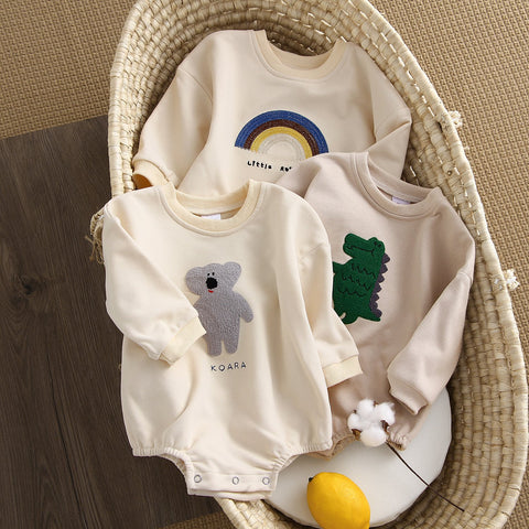 Baby Boys Girls Clothes Spring Print Baby Footed Romper Fashion-TB00314-Veeddydropshipping