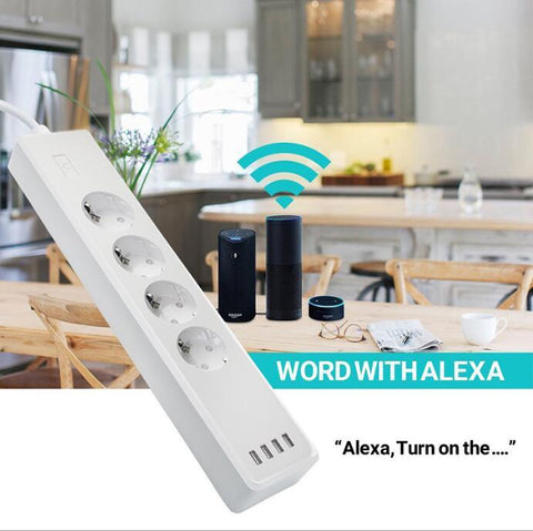 Tuya Smart WIFI Power Strip EU Standard With 4 Plug and 4 USB Port -CE00524-Veeddydropshipping
