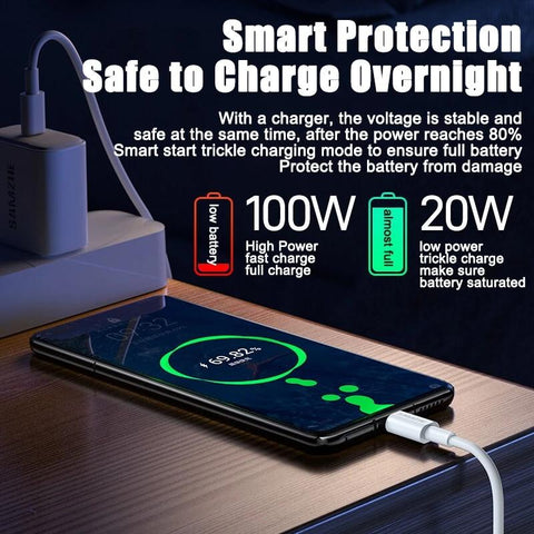 PD 100W Fast Charge Data Cable For Huawei P30 Samsung Xiaomi Phone USB C to USB Type-C-PA00400-Veeddydropshipping