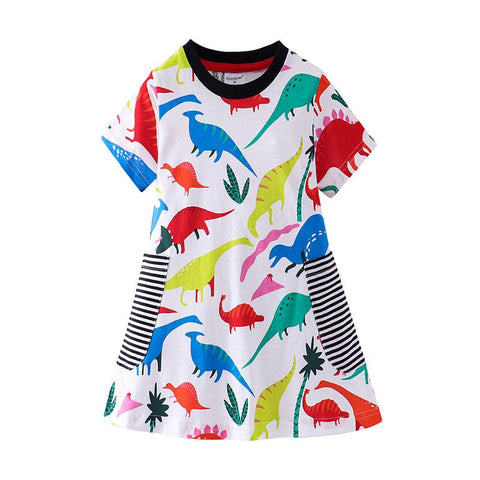 Summer Girls Princess Party Dresses Unicorn Print-TB00891-Veeddydropshipping
