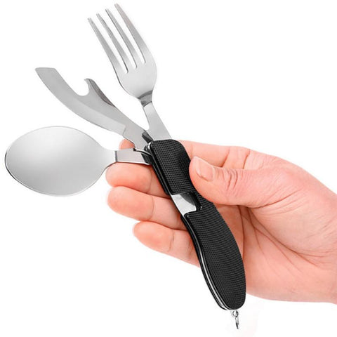 Tablespoon Set Spoon Knife Fork Bottle Opener  Folding-OS01255-Veeddydropshipping