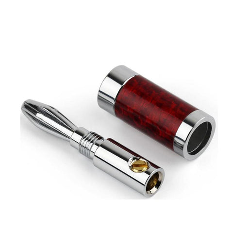 8.0mm Banana Plug Connectors Male Audio Adapter For Speaker Screw Rhodium -CE00218-Veeddydropshipping