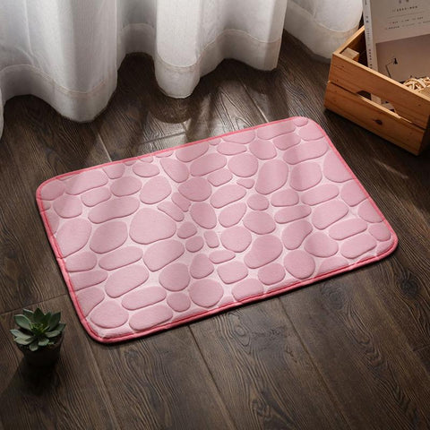 Cobblestone Embossed Bathroom Bath Mat-HA00522-Veeddydropshipping