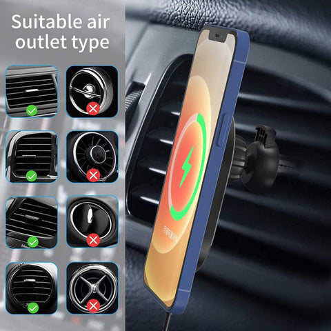 15W Fast Wireless Car Charger Mount Stand Automatic Air Vent-Veeddydropshipping
