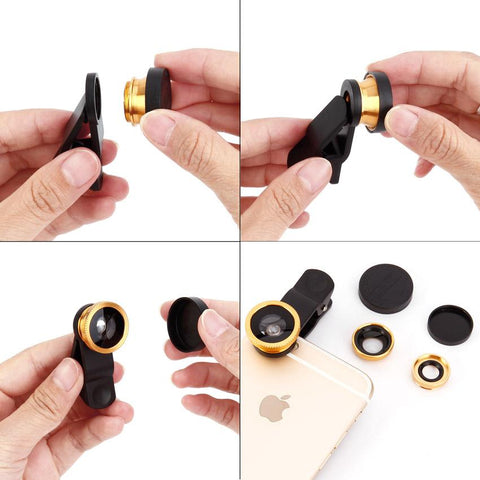 Macro Lens For Phone Universal 3 in 1 Cell Phone Lens Magnifier-PA01240-Veeddydropshipping