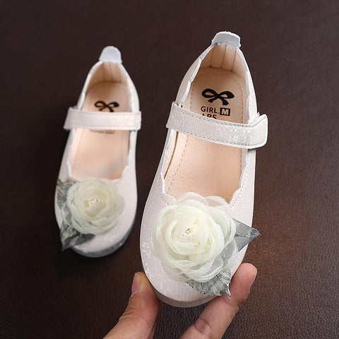 Baywell Children&#39;s Girl Shoes Lace Big Flower Design Kids Princess Shoes Baby Girls Shoes For Party and Wedding PU Single Shoe