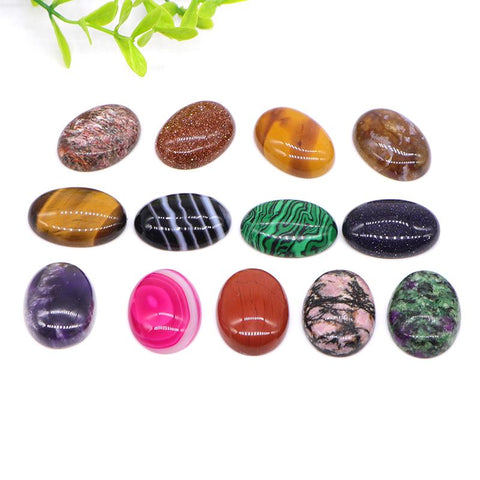 Cabochon Natural Stone Healing Crystal  Spacers Beads-JW01482-Veeddydropshipping