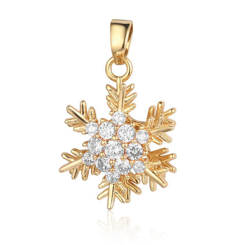 Snowflake  Zircon Fidget Pendant Wholesale Charms  Jewelry Necklace Fashion