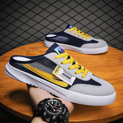 Men Half Shoes Slippers Breathable Flying Weaving-BS01579-Veeddydropshipping