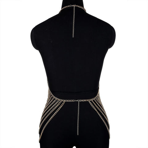 Sexy Metal Body Chain Dress For Women Fashion Bling Nightclub -JW01362-Veeddydropshipping