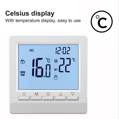 Household Thermostat Smart with Backlight LCD Large Screen Wall Room Heating-TI01034-Veeddydropshipping