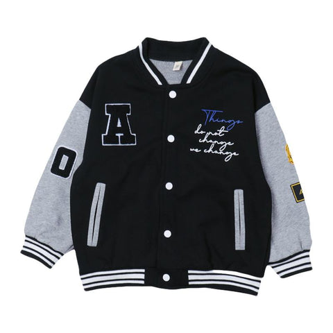 Kids Bomber Jacket Children Spring Autumn Letter Print Outerwear Boys-TB01179-Veeddydropshipping