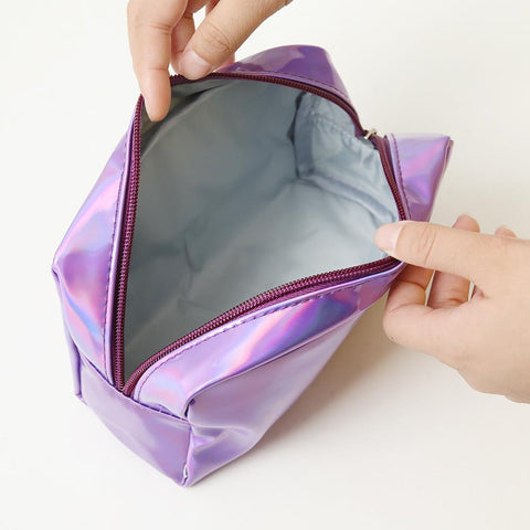 Bag Portable Square Laser Makeup Case Organizer Wash-BS00571-Veeddydropshipping