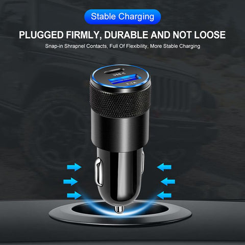 68W USB+PD Car Charger Fast Charging Phone Adapter-PA01134-Veeddydropshipping