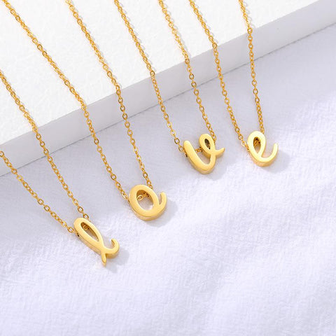 Letter Necklaces For Women Stainless  Necklace Jewelry -JW01251-Veeddydropshipping