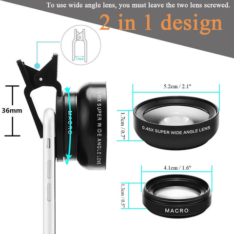 TOKOHANSUN Mobile Phone Lens 0.45x Super Wide Angle-PA01229-Veeddydropshipping