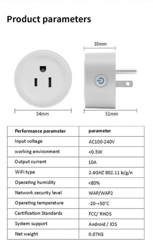 New 10A WIFI US Plug Wireless Remote Socket Smart Timer Plug Alexa Google -CE00060-Veeddydropshipping
