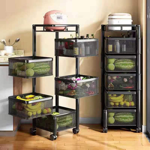 Rotating Storage Baskets Rack Stackable Metal Basket-HA01678-Veeddydropshipping