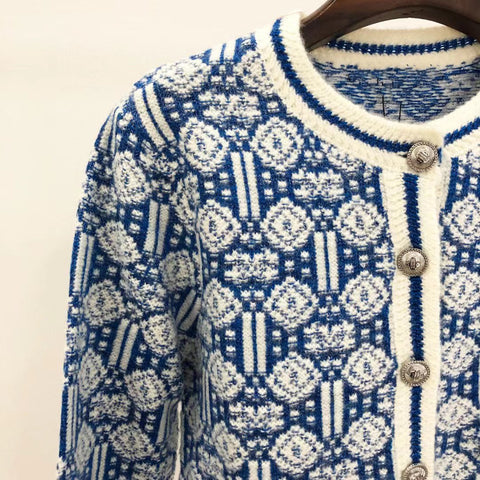 Women Printed Vintage High Street Printed Cardigan Pairs-Veeddydropshipping