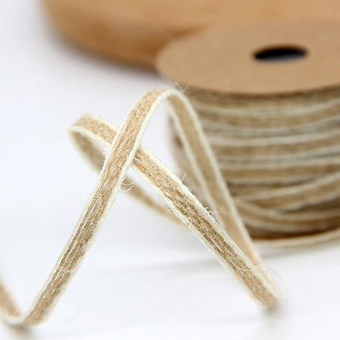 Jute Burlap Rolls Hessian Ribbon With Lace-HA00610-Veeddydropshipping