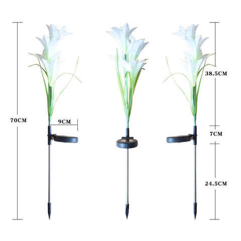 Solar Garden Lights Solar Power Lily Rose Lights Flower Stake Waterproof LED-TI00853-Veeddydropshipping