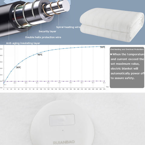 Rainbow Electric Blanket Washable Fabric Soft Mat-HA00980-Veeddydropshipping